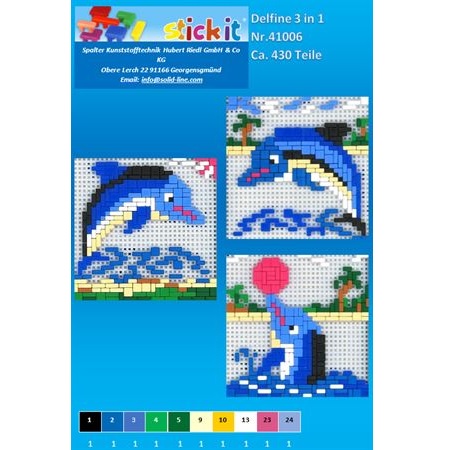 Stickit dolfijnen, 3 in 1, ca. 430 delig